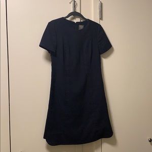 Navy short sleeve shift dress